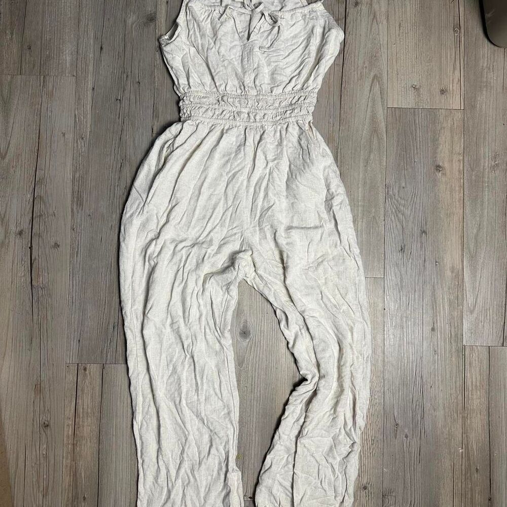 Monteau Women's White and Cream Jumpsuit